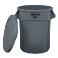Waste Receptacle Lids | Rubbermaid Commercial FG261960GRAY 19.88 in. BRUTE Self-Draining Flat Top Lids for 20 gal. Round BRUTE Containers - Gray image number 2