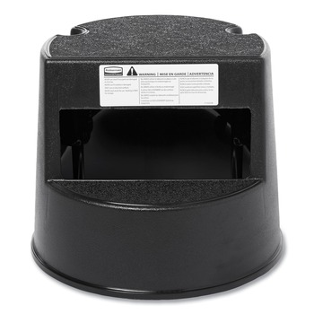 Rubbermaid Commercial FG252300BLA 13-1/2 in. 350 lbs. Capacity Rolling Step Stool with Retractable Casters - Black