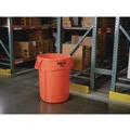 Indoor Waste Receptacles | Rubbermaid Commercial 2119307 Brute 44 gal Plastic Container - Round Orange image number 8