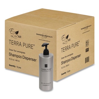 Diversified Hospitality Solutions AIR10TPS480 Terra Pure 16.23 oz Shampoo - Green Tea Lemongrass (12/Carton)