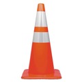 Traffic Safety | Tatco 25900 14 in. x 14 in. x 28 in. Traffic Cone - Orange/Silver image number 0