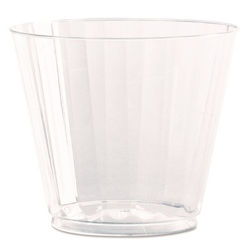 WNA WNA CC9240 9 oz. Classic Crystal Fluted Squat Plastic Tumblers - Clear (240/Carton)