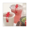 Food Containers & Lids | National Checking Company P17SI-2 SecureIT Tamper Evident 1 in. x 7 in. Secure It Drink Lid Seal - Red (2/Pack) image number 3