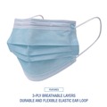 Face Masks | Boardwalk MS2000 3-Ply General Use Face Mask - Blue (2000/Carton) image number 9