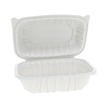 Food Containers & Lids | Pactiv Corp. YCNW0205 9 x 6 x 3.1 EarthChoice Vented Microwavable MFPP Plastic Hinged Lid Container - White (170/Carton) image number 4