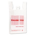 T-Sacks & Thank You Bags | Barnes Paper Company 6415THYOU 4 in. x 15 in. 2 mil Plastic Thank-You T-Sack - White (2000/Carton) image number 0
