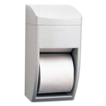 Bobrick B-5288 Matrix Series 6.25 in. x 6.88 in. x 13.5 in. Two-Roll Tissue Dispenser - Gray