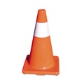 Traffic Safety | Tatco 25500 10 in. x 10 in. x 18 in. Traffic Cone - Orange/Silver image number 1