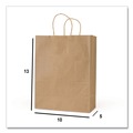 Grocery Bags | Inteplast Group KRFTW10513 Get Reddi 10 in. x 5 in. x 13 in. No. 60 Basis Weight Twisted Rope Handles Pixie Size Paper Bags - Brown (250/Carton) image number 2