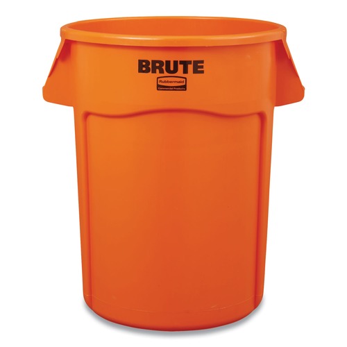 Indoor Waste Receptacles | Rubbermaid Commercial 2119308 Brute 32 gal Resin Container - Round Orange image number 0