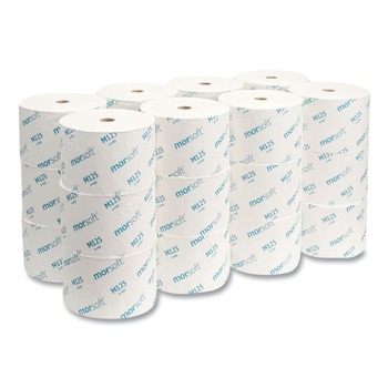 Morcon Paper M125 1-Ply Small Core Septic-Safe Bath Tissue - White (2500 Sheets/Roll, 24 Rolls/Carton)
