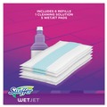 Floor Dusters & Accessories | Swiffer 92811 WetJet 11 in. x 5 in. Cloth Head 46 in. Aluminum Plastic Handle Mop - White/Purple/Silver (2/Carton) image number 4