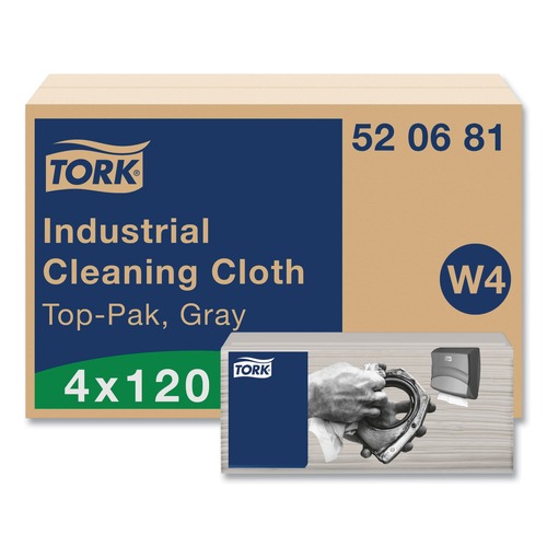 Perforated Roll & Hand Towels | Tork 520681 1-Ply 16.34 in. x 14 in. Industrial Cleaning Cloths - Gray (4 Packs/Carton) image number 0