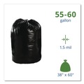 Low-Density Trash Bags | Stout by Envision T3860B15 38 in. x 60 in. 1.5 mil. 60 Gallon Total Recycled Content Plastic Trash Bags - Brown/ Black (100/Carton) image number 3