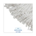 Mop Heads | Boardwalk BWK216RCT 16 oz. Rayon Premium Cut-End Wet Mop Heads - White (12/Carton) image number 5