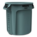 Indoor Waste Receptacles | Rubbermaid Commercial FG261000GRAY 10 gal. Vented Round Plastic Brute Container - Gray image number 0