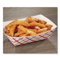 Food Trays & Liners | SCT 417 2 lbs. Capacity Paper Food Baskets - Red/White (1000/Carton) image number 2