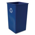 Indoor Waste Receptacles | Rubbermaid Commercial FG395973BLUE 50 gal. Plastic Square Recycling Container - Blue image number 1