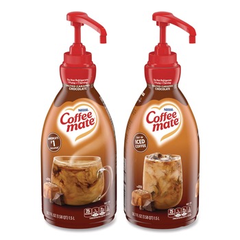  | Coffee-Mate 12323367 1.5 L Liquid Creamer Pump Bottle - Salted Caramel Chocolate (2/Carton)