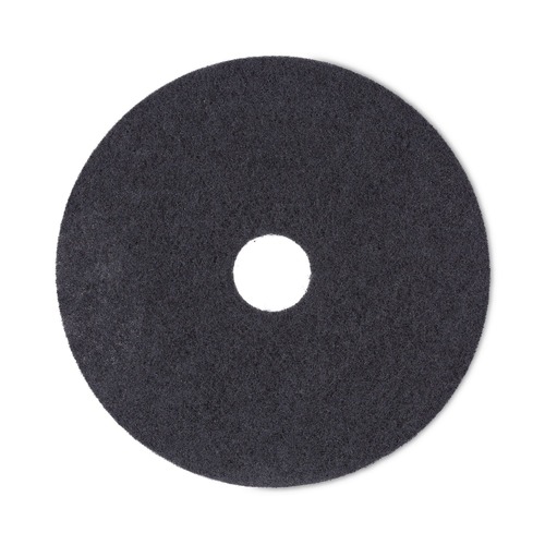 Floor Pads-Stripping | Boardwalk BWK4018BLA 18 in. Diameter Stripping Floor Pads - Black (5/Carton) image number 0