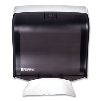 JANITORIAL | San Jamar T1755TBK 11.5 in. x 5.5 in. x 11.5 in. Ultrafold Fusion C-Fold and Multifold Towel Dispenser - Black
