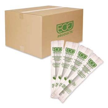 Eco-Products EP-S012-W Plantware 6 in. Fork Compostable Cutlery - White (1000/Carton)