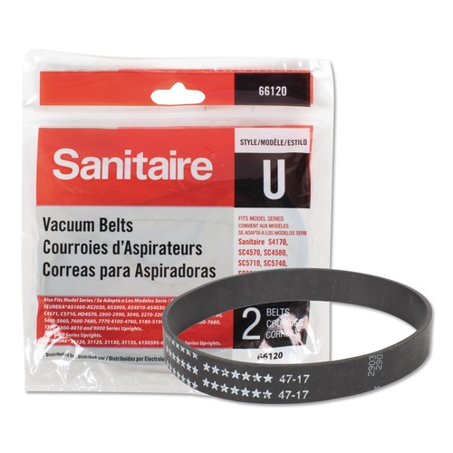 Vacuum Accessories | Sanitaire 66120 Flat U Style Replacement Belt for Upright Vacuum Cleaner (2/Pack) image number 0