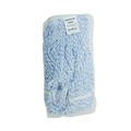 Mop Heads | Boardwalk BWK542CT Narrow Floor Finish Rayon/Polyester Mop Head - Medium, White/Blue (12/Carton) image number 2