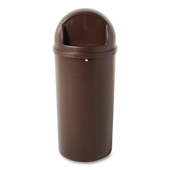 PRODUCTS | Rubbermaid Commercial FG816088BRN Marshal 15-Gallon Plastic Round Classic Container - Brown