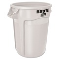 Indoor Waste Receptacles | Rubbermaid Commercial FG263200WHT 32 gal. Plastic Vented Round Brute Container - White image number 1