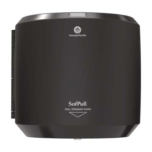 Towel Dispensers | Georgia Pacific Professional 58201B SofPull 10.13 in. x 10.58 in. x 11.33 in. CenterPull Hand Towel Dispenser - Black image number 0