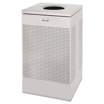 Rubbermaid Commercial FGSC18EPLSM 20 Gallon Steel Designer Line Silhouettes Waste Receptacle - Silver Metallic