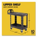 Carts | Rubbermaid Commercial FG450500BLA 19.19 in. x 37.88 in. x 33.33 in. 500 lb. Capacity Plastic Flat Shelf Utility Cart - Black image number 4