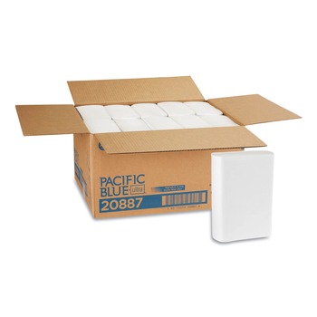 Georgia Pacific Professional 20887 10.2 in. x 10.8 in. 1-Ply Pacific Blue Ultra Folded Paper Towels - White (2200/Carton)