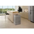 Indoor Waste Receptacles | Rubbermaid Commercial FGSC18EPLSM 20 Gallon Steel Designer Line Silhouettes Waste Receptacle - Silver Metallic image number 3