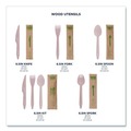 Cutlery Kits | Eco-Products EP-S215 General Purpose Fork/Knife/Napkin/Spoon Wood Cutlery - Natural (500/Carton) image number 5
