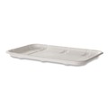 Food Containers & Lids | Eco-Products EP-MP2SNFA 8.5 in. x 6.2 in. x 0.5 in. Sugarcane Fiber Meat and Produce Food Trays - White (400/Carton) image number 0
