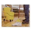 Mop Heads | Rubbermaid Commercial FGD25206WH00 Super Stitch Looped-End Cotton/Synthetic Wet Mop Head - Medium, Green/White (6/Carton) image number 3