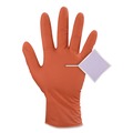 Food Service Disposable & Single Use Gloves | Ammex GWUOFN44050 9.06 in. 6 mil Ultra Industrial Flock-Lined Nitrile Disposable Gloves - Orange/Medium (500/Carton) image number 2