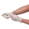 Janitorial Disposable & Single Use Gloves | SemperCare SCVNP103 Stretch Vinyl Examination Gloves - Medium, Cream (100/Box) image number 2