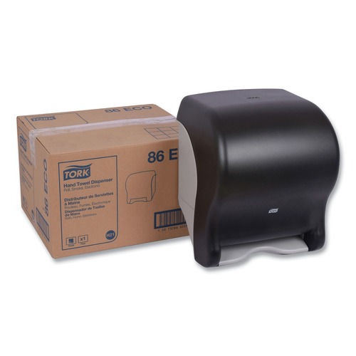 Towel Dispensers | Tork 86ECO 11.78 in. x 9.12 in. x 14.39 in. Electronic Translucent Smoke Hand Towel Dispenser image number 0