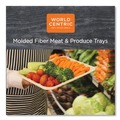 Food Trays & Liners | World Centric TRSC4S 9.1 x 7.1 x 0.7 Fiber Paper Trays - Natural (500/Carton) image number 2