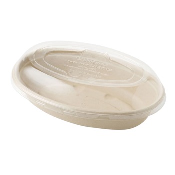  | World Centric BOLCSUBBS 8 in. Diameter PLA Plastic Lids for Fiber Burrito Bowls - Clear (400/Carton)