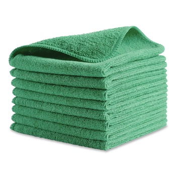 Rubbermaid Commercial 1820578 12 in. x 12 in. Microfiber Cleaning Cloths - Green (24/Pack)