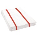 Cleaning Cloths & Wipes | Boardwalk 3282 1-Ply 12 in. x 21 in. Antimicrobial Foodservice Wipers - Red/White (150/Carton) image number 1