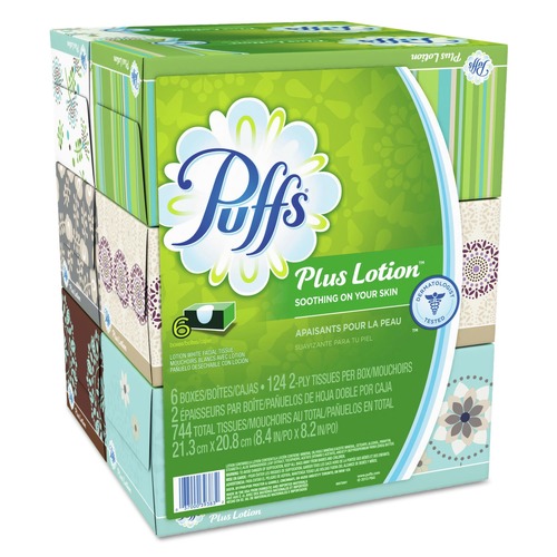 Facial Tissues | Puffs 39383 2-Ply Plus Lotion Facial Tissue - White (24/Carton) image number 0