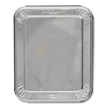 STEAM TABLE PARTS | Handi-Foil 2049-30-100FC 11.16 in. x 12.75 in. Steam Table Pan Lids with Full Curl Edge (100/Carton)