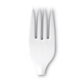 Disposable Forks | Dixie PFM21 Mediumweight Plastic Cutlery Forks - White (1000/Carton) image number 1