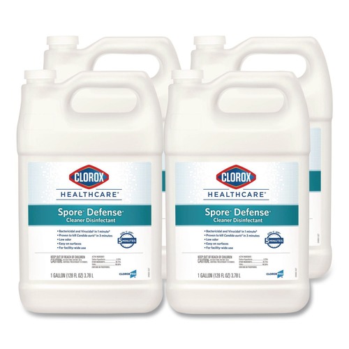 Disinfecting & Cleaning Solutions | Clorox Healthcare CLO32122 Spore Defense 1-Gallon Refill Bottle Closed System Cleaner Disinfectant (4/Carton) image number 0