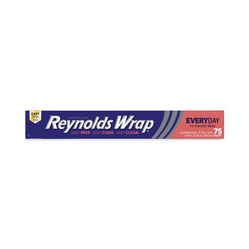 Foil Wraps | Reynolds Wrap PAC F28015 12 in. x 75 ft. Standard Aluminum Foil Roll - Silver image number 0